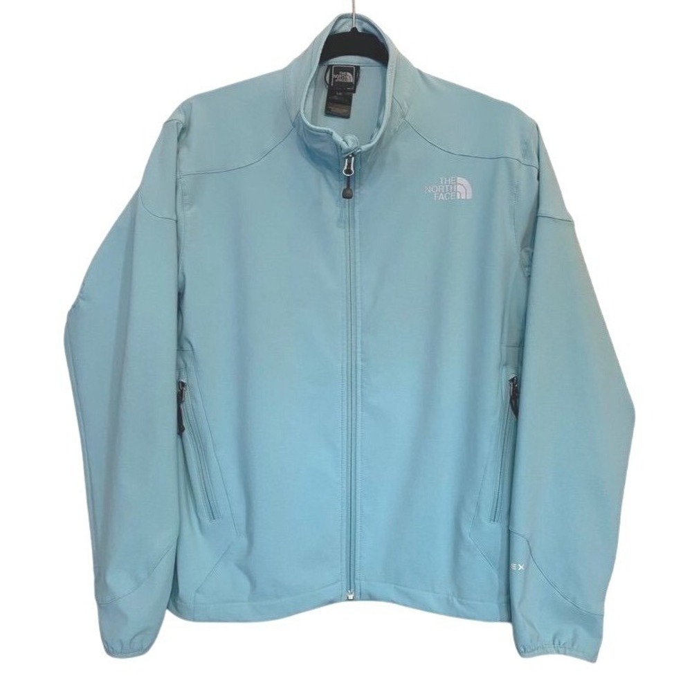 The North Face Apex Softshell Jacket Light Blue Full Zip Women Large L‎ Outdoor